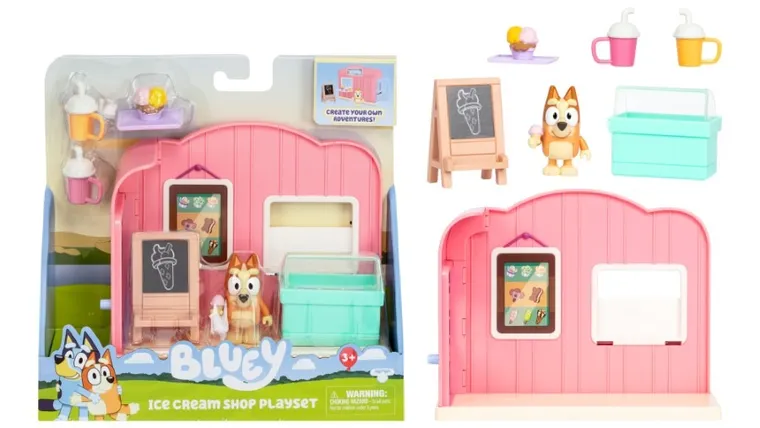 Bluey, lodziarnia, zestaw z figurką
