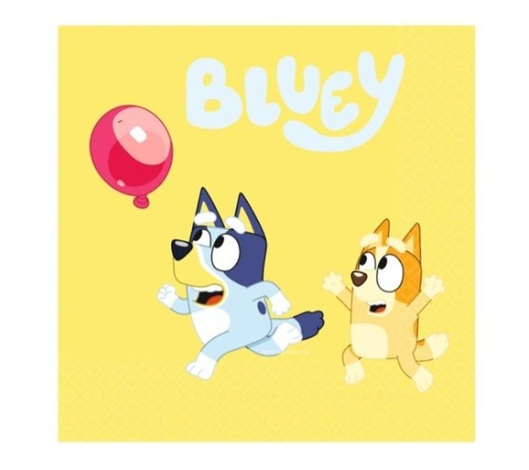 Bluey, Serwetki urodzinowe, 33-33 cm, 16 szt.