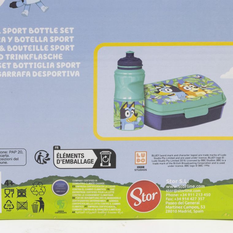 Bluey, zestaw: lunchbox + bidon, 380 ml