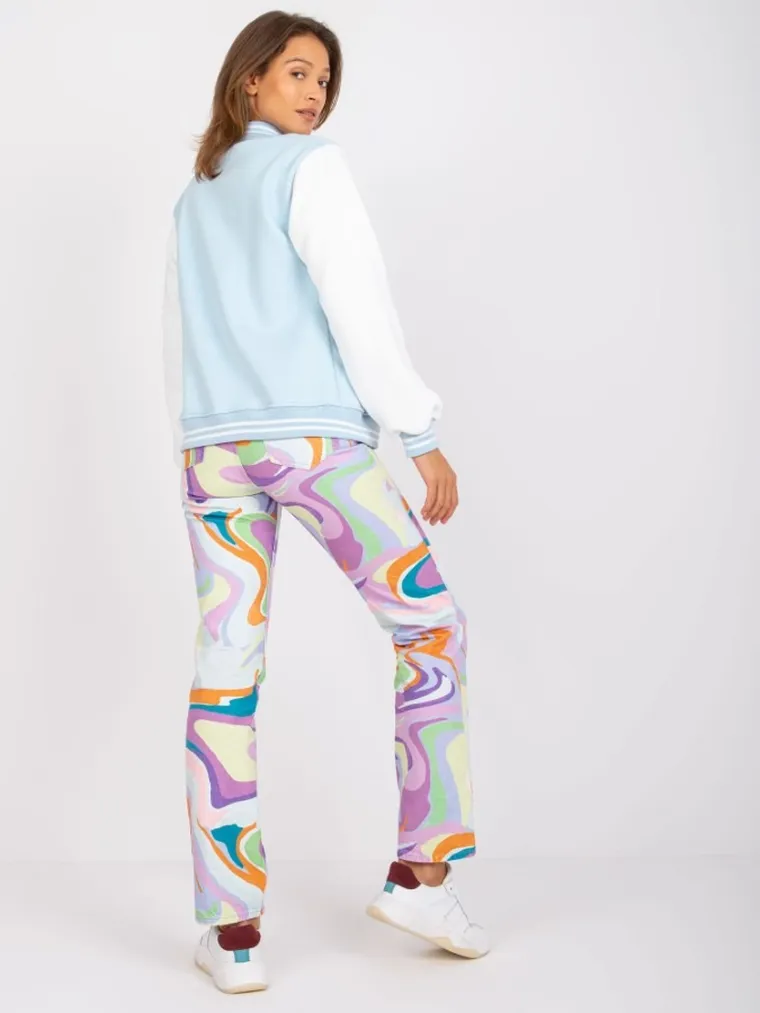 Bluza bomberka damska, rozpinana, niebieska, Ex Moda