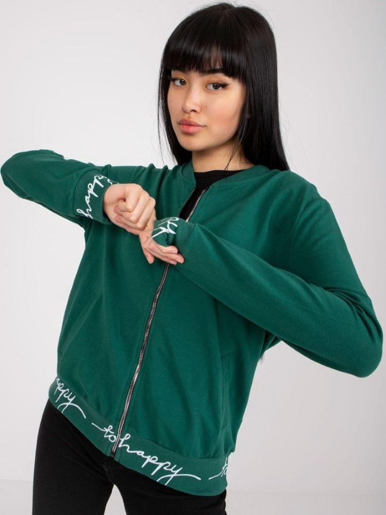 Bluza bomberka damska, rozpinana, zielona, Relevance