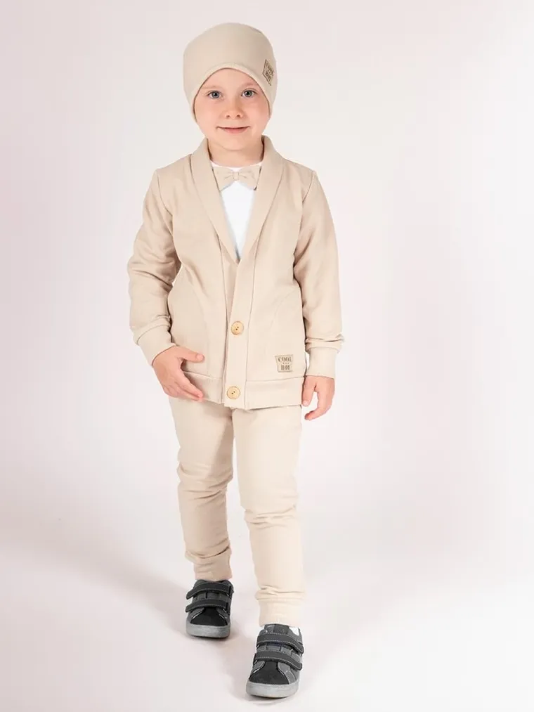 Bluza chłopięca, rozpinana, beżowa, Nicol