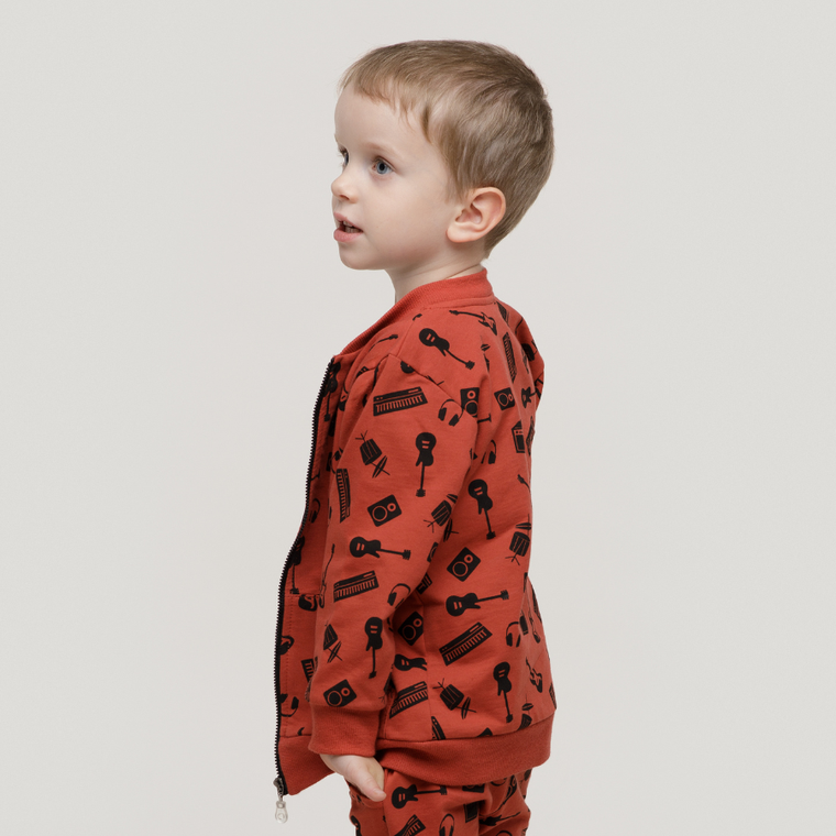 Bluza chłopięca, rozpinana, czerwona, Pinokio