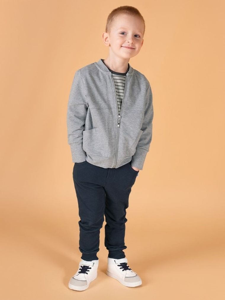 Bluza chłopięca, rozpinana, szara, Nicol
