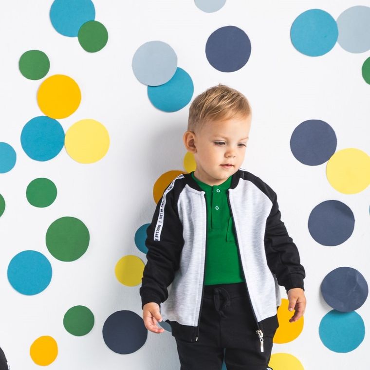 Bluza chłopięca, rozpinana, szaro-czarna, Nicol