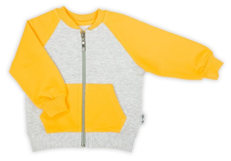 Bluza chłopięca, rozpinana, szaro-żółta, Nicol