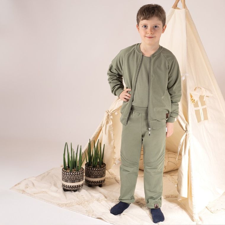 Bluza chłopięca, rozpinana, zielona, Nicol