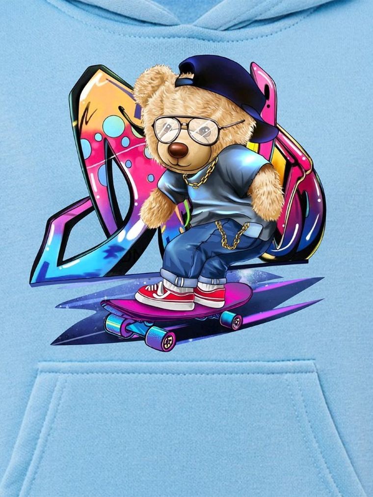 Bluza chłopięca z kapturem, niebieska, Tup Tup