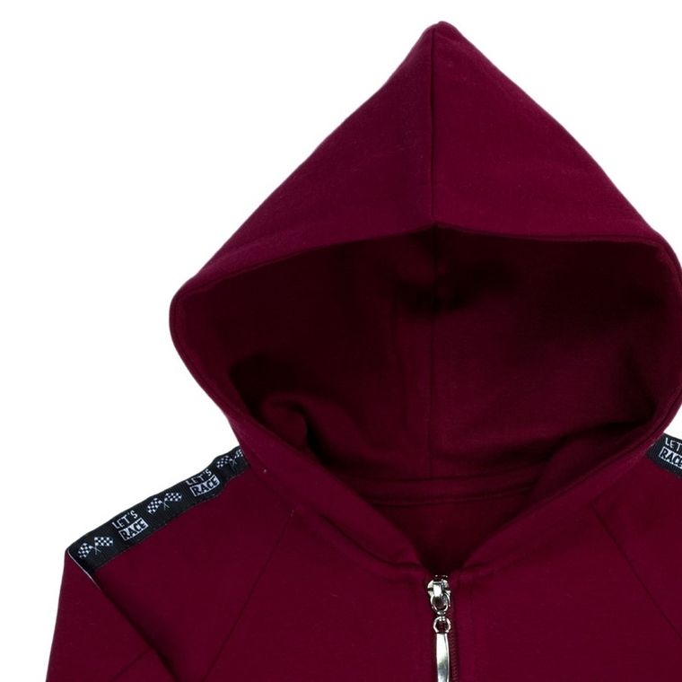 Bluza chłopięca z kapturem, rozpinana, bordowa, Nicol