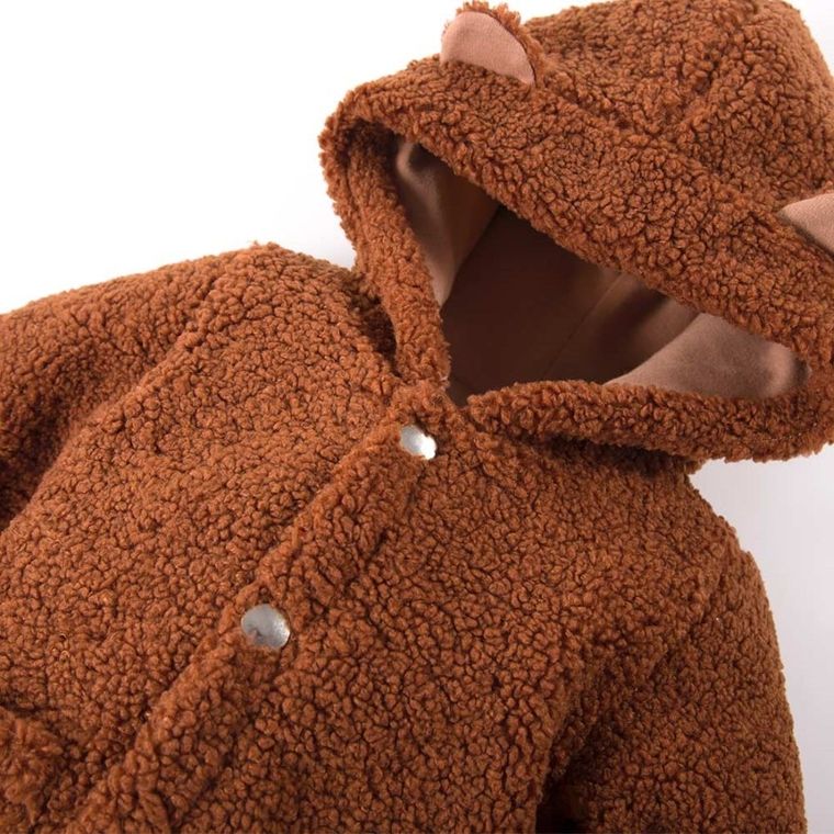 Bluza chłopięca z kapturem, rozpinana, brązowa, Eevi