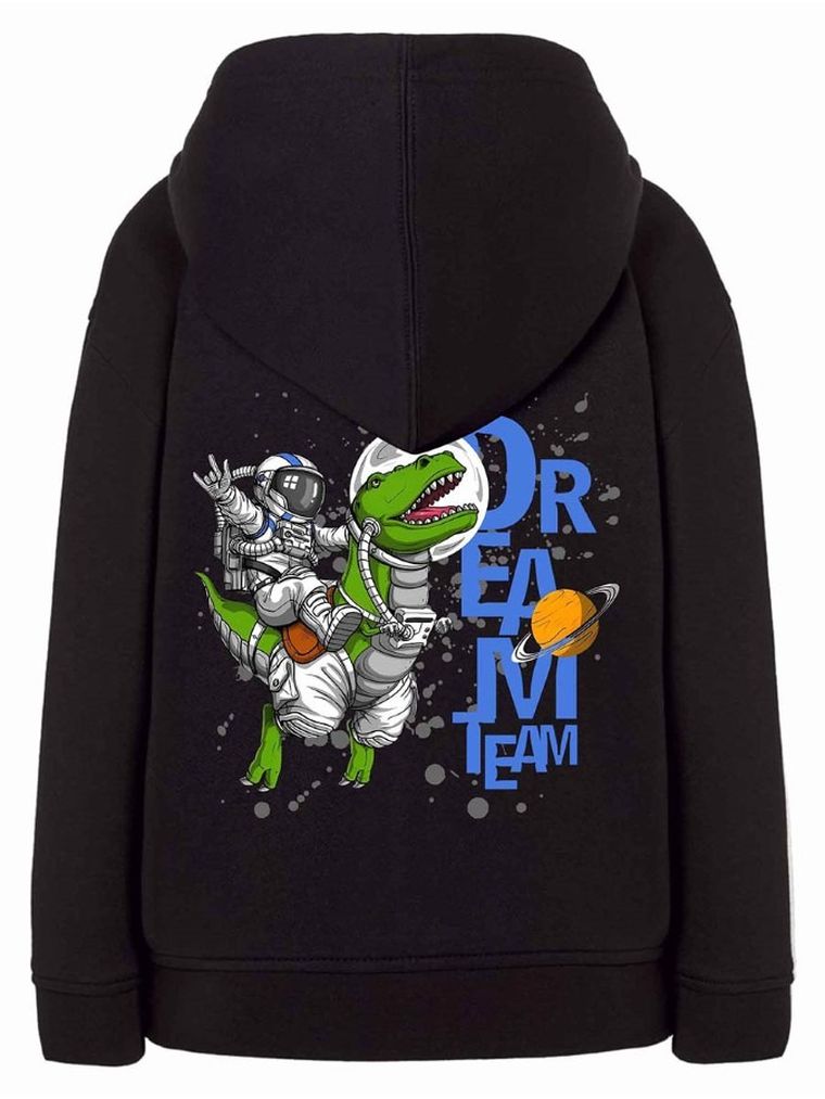 Bluza chłopięca z kapturem, rozpinana, czarna, Tup Tup