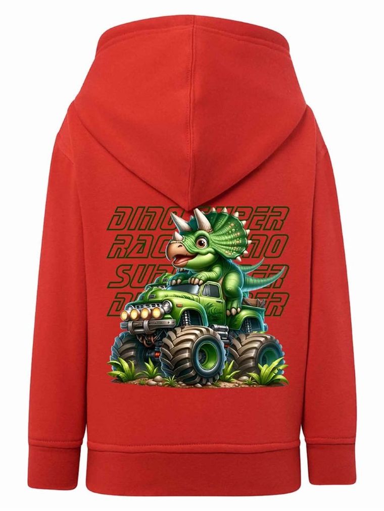 Bluza chłopięca z kapturem, rozpinana, czerwona, Tup Tup