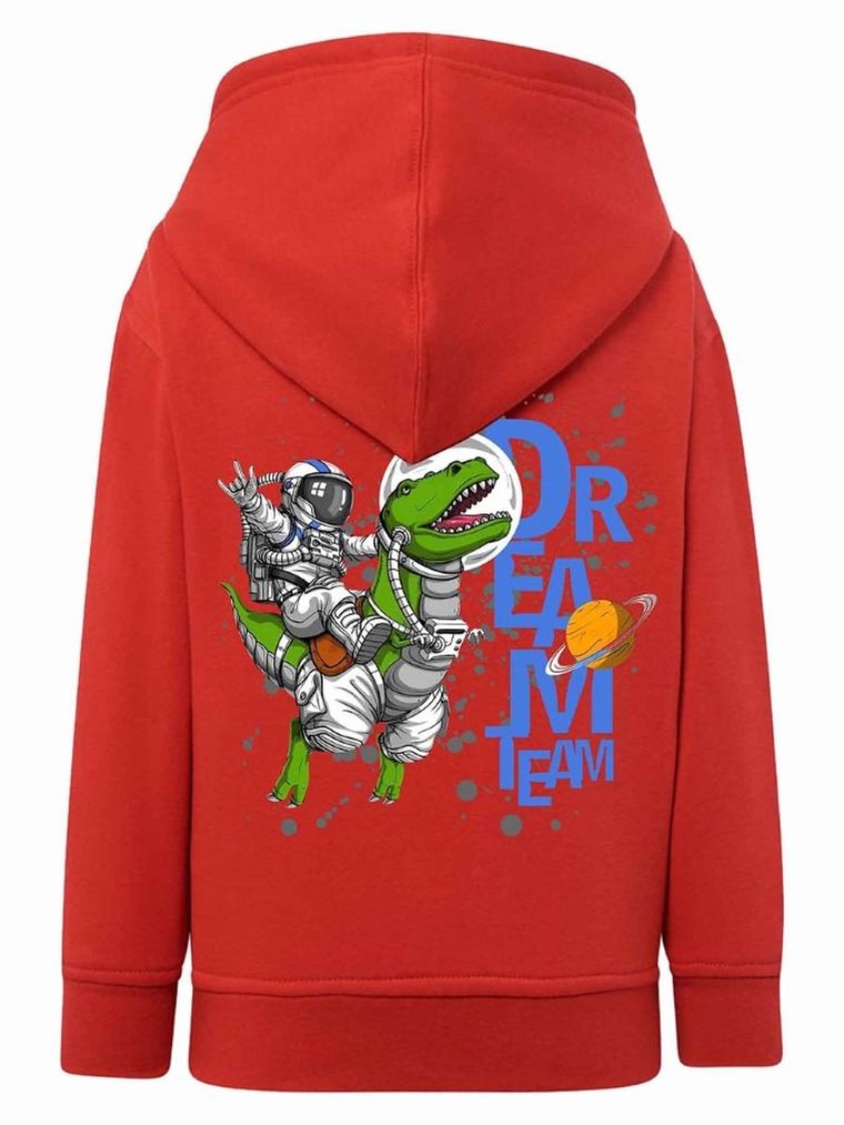 Bluza chłopięca z kapturem, rozpinana, czerwona, Tup Tup