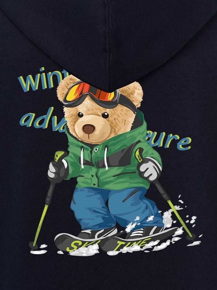 Bluza chłopięca z kapturem, rozpinana, granatowa, Tup Tup