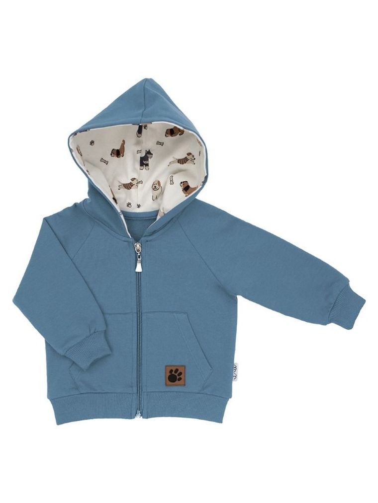 Bluza chłopięca z kapturem, rozpinana, niebieska, Nicol