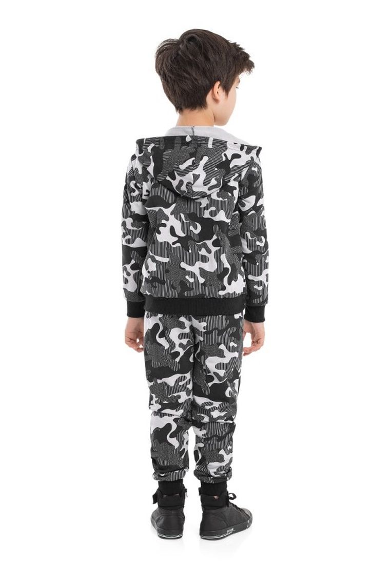 Bluza chłopięca z kapturem, rozpinana, szara, Quimby