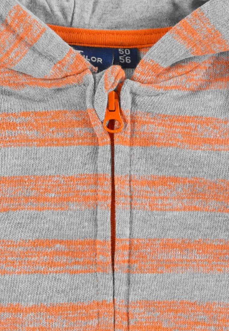 Bluza chłopięca z kapturem, rozpinana, szaro-pomarańczowa, Tom Tailor