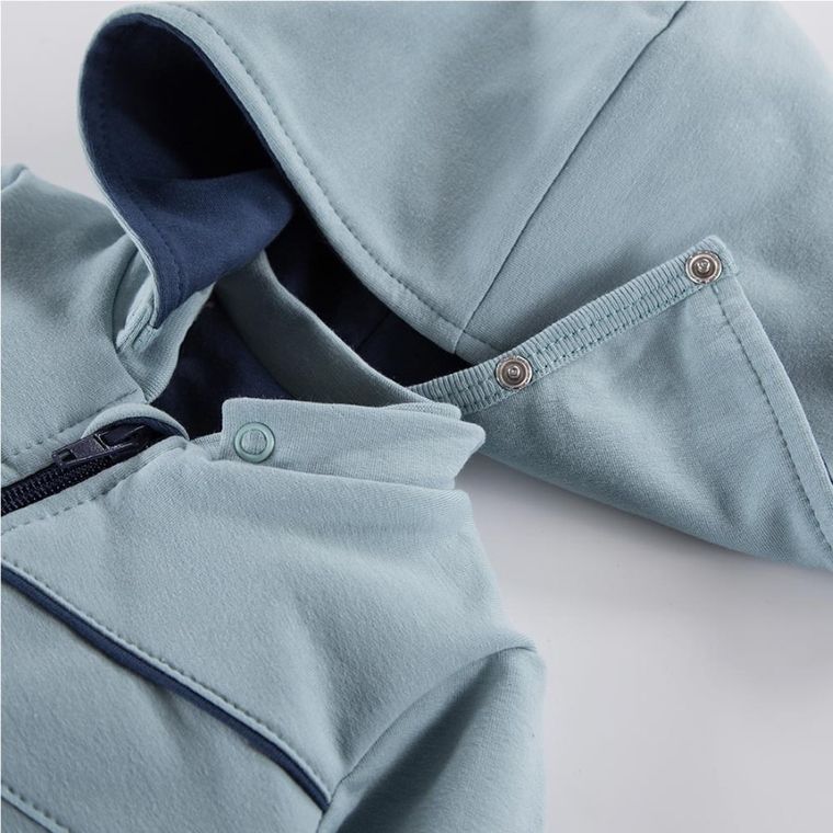 Bluza chłopięca z kapturem, rozpinana, zielona, Eevi