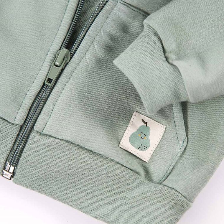 Bluza chłopięca z kapturem, rozpinana, zielona, Eevi