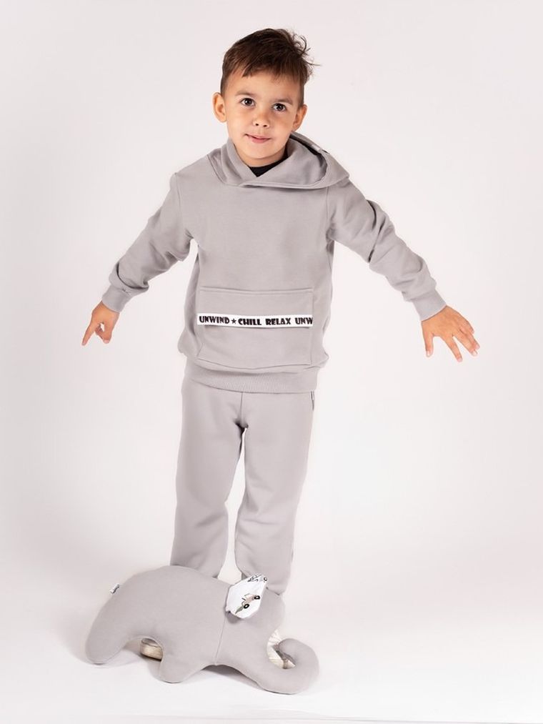 Bluza chłopięca z kapturem, szara, Nicol