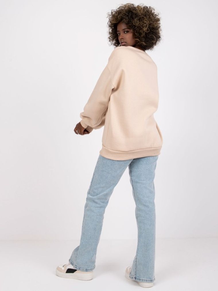 Bluza damska, beżowa, Ex Moda