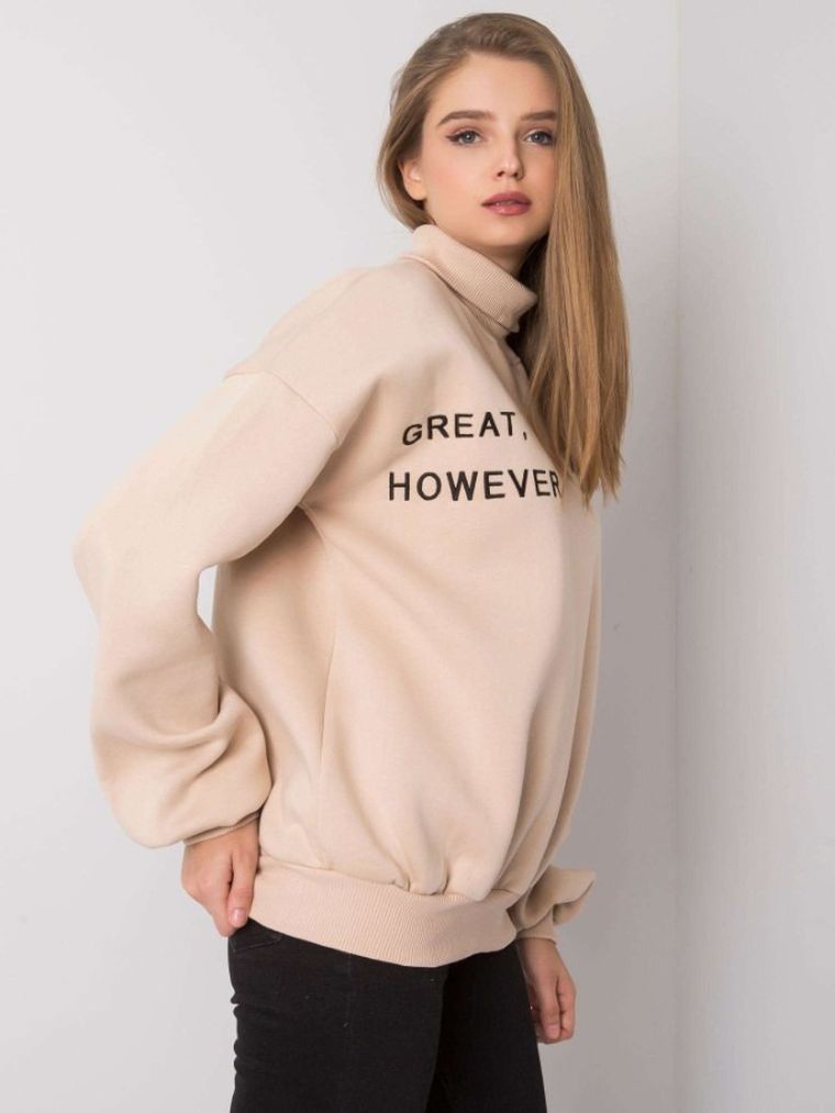 Bluza damska, beżowa, Ex Moda