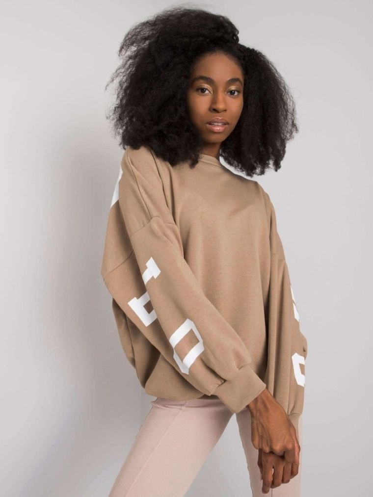 Bluza damska, beżowa, Ex Moda