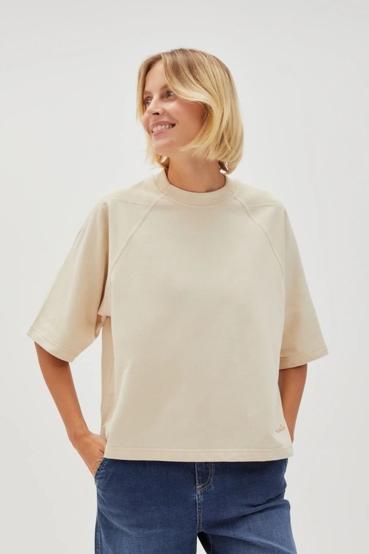 Bluza damska, beżowa, Moodo