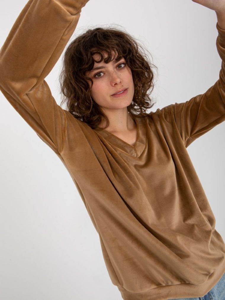 Bluza damska, beżowa, Relevance