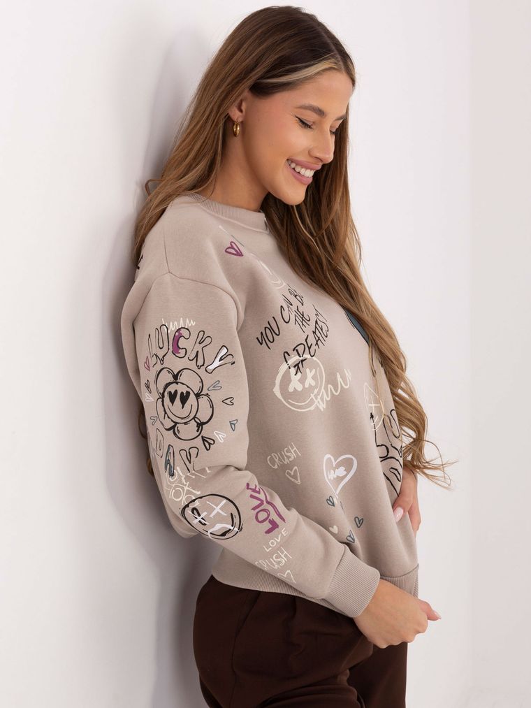 Bluza damska, beżowa, Sublevel