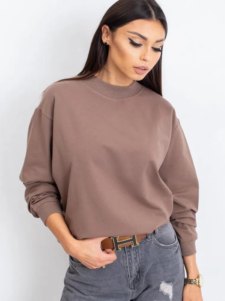 Bluza damska, brązowa, Basic Feel Good
