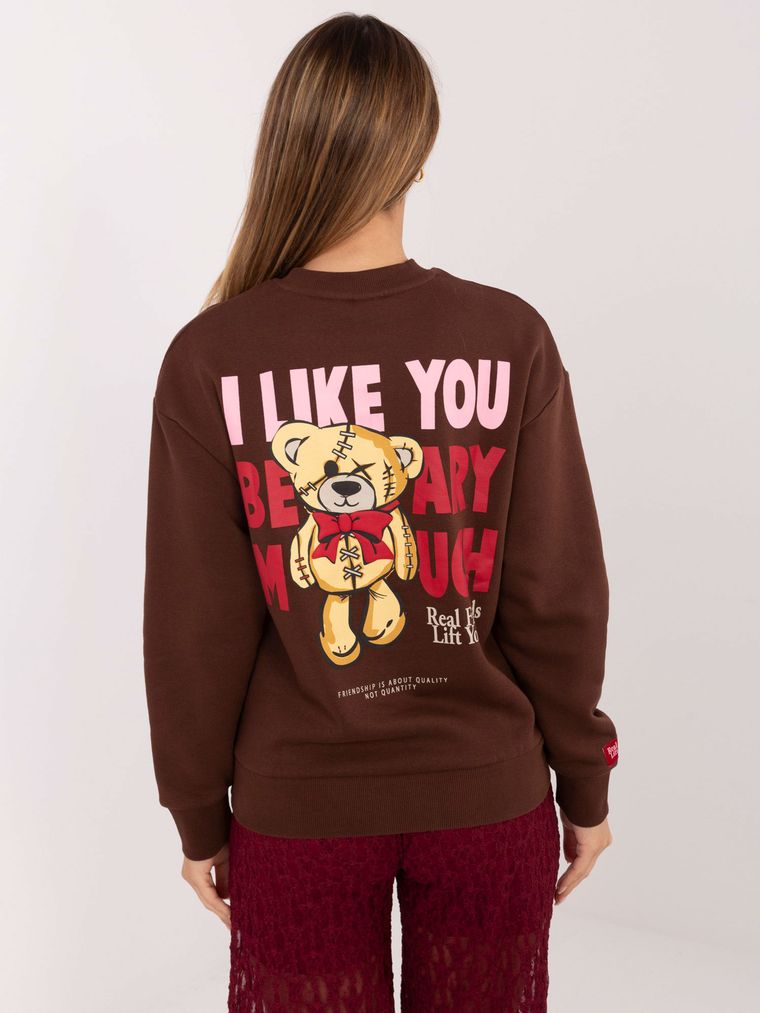 Bluza damska, brązowa, Sublevel