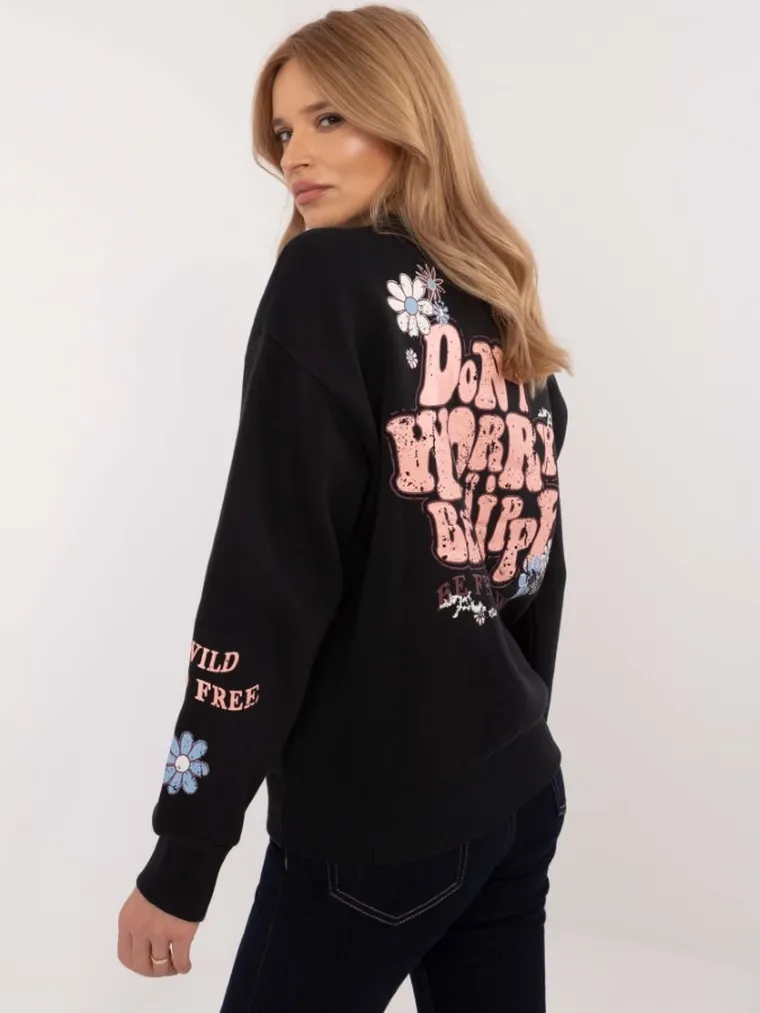 Bluza damska, czarna, Sublevel