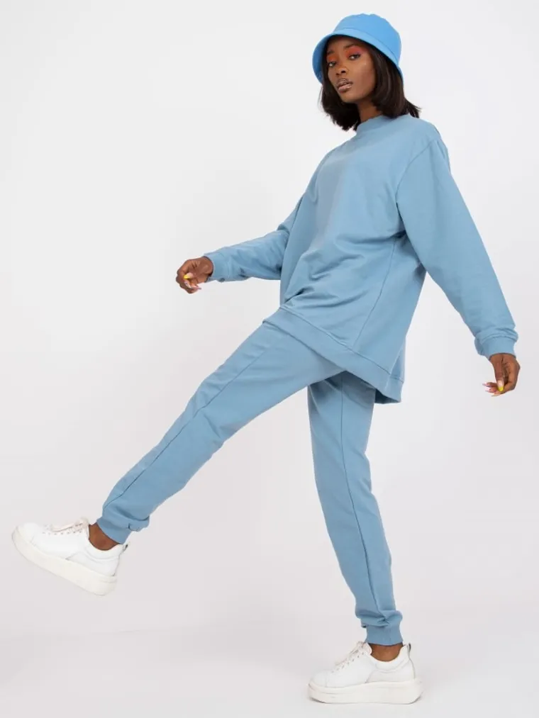 Bluza damska, niebieska, Basic Feel Good