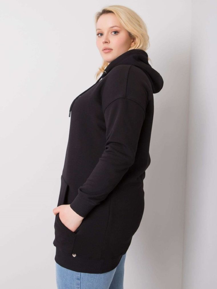 Bluza damska, plus size, czarna, Basic Feel Good