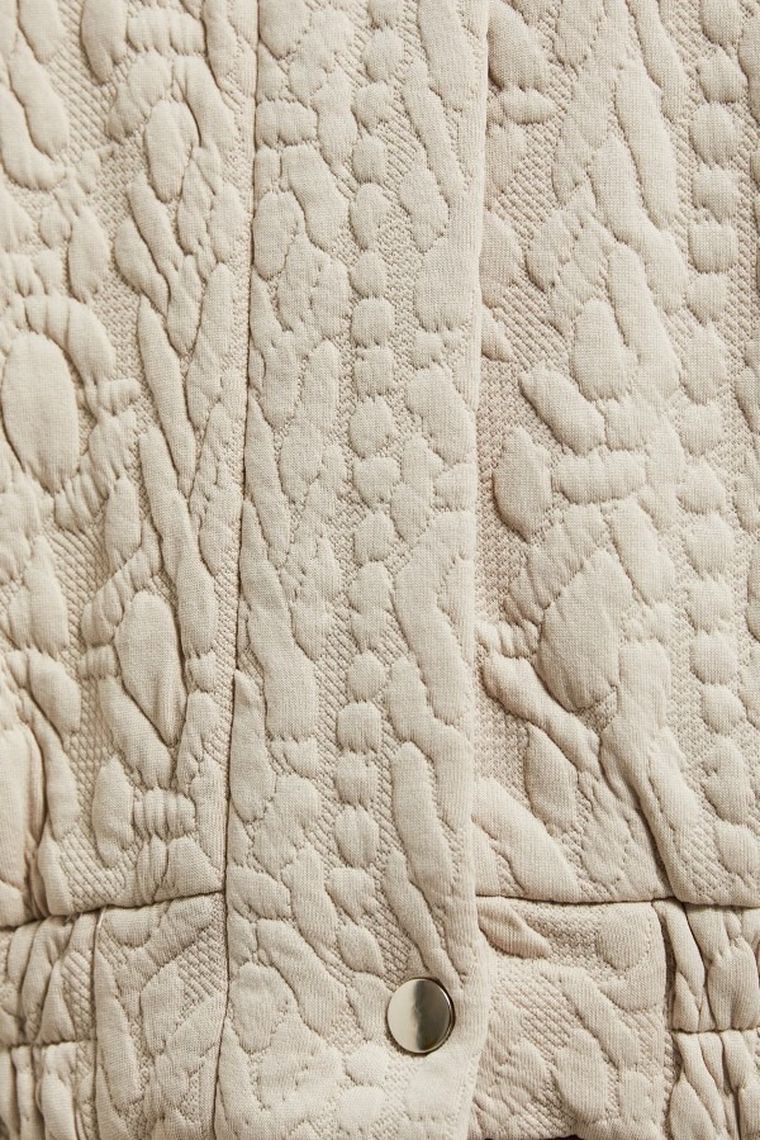 Bluza damska, rozpinana, beżowa, Moodo