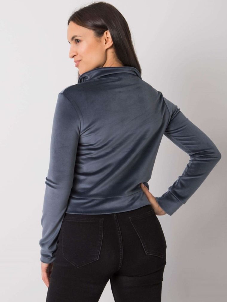 Bluza damska, rozpinana, ciemnoszara, Rue Paris