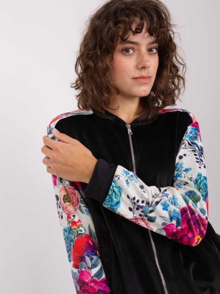 Bluza damska, rozpinana, czarna, Rue Paris