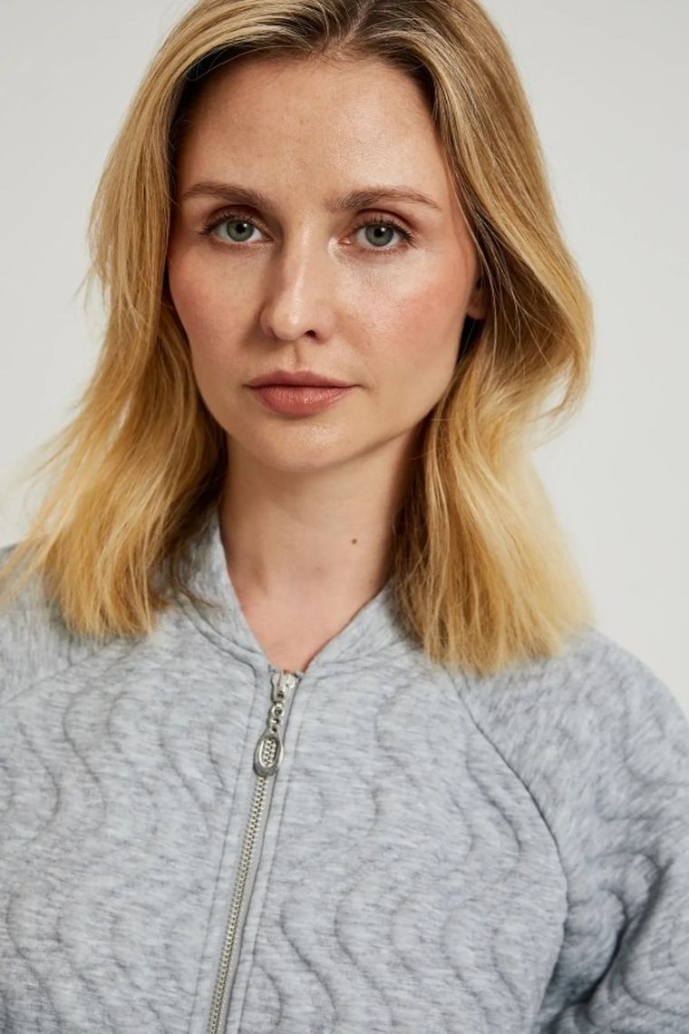 Bluza damska, rozpinana, szara, Moodo
