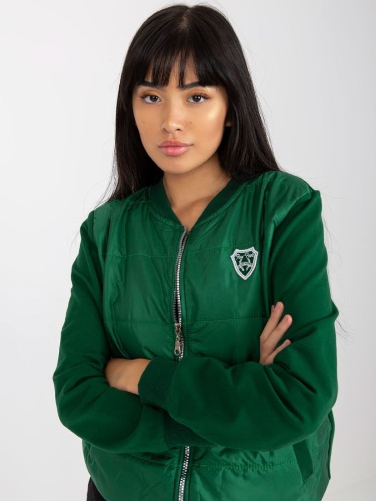 Bluza damska, rozpinana, zielona, Rue Paris