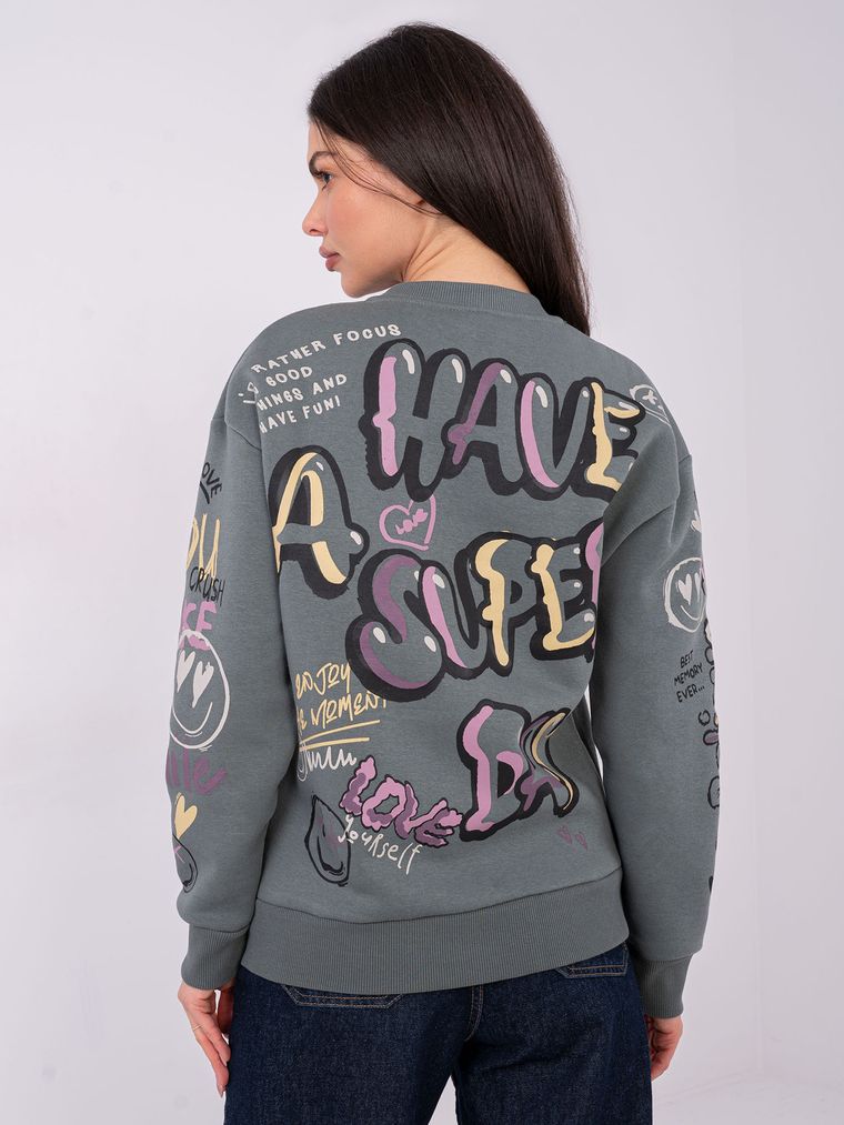 Bluza damska, szara, Sublevel