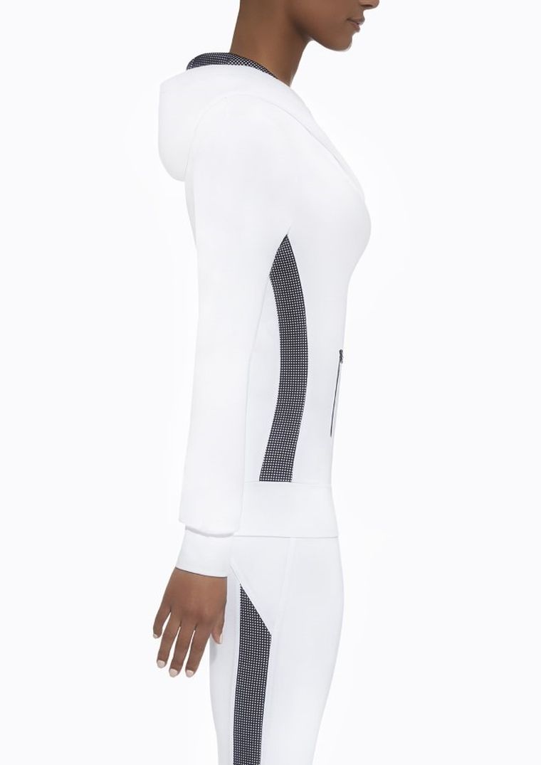 Bluza damska z kapturem, biała, Bas Black