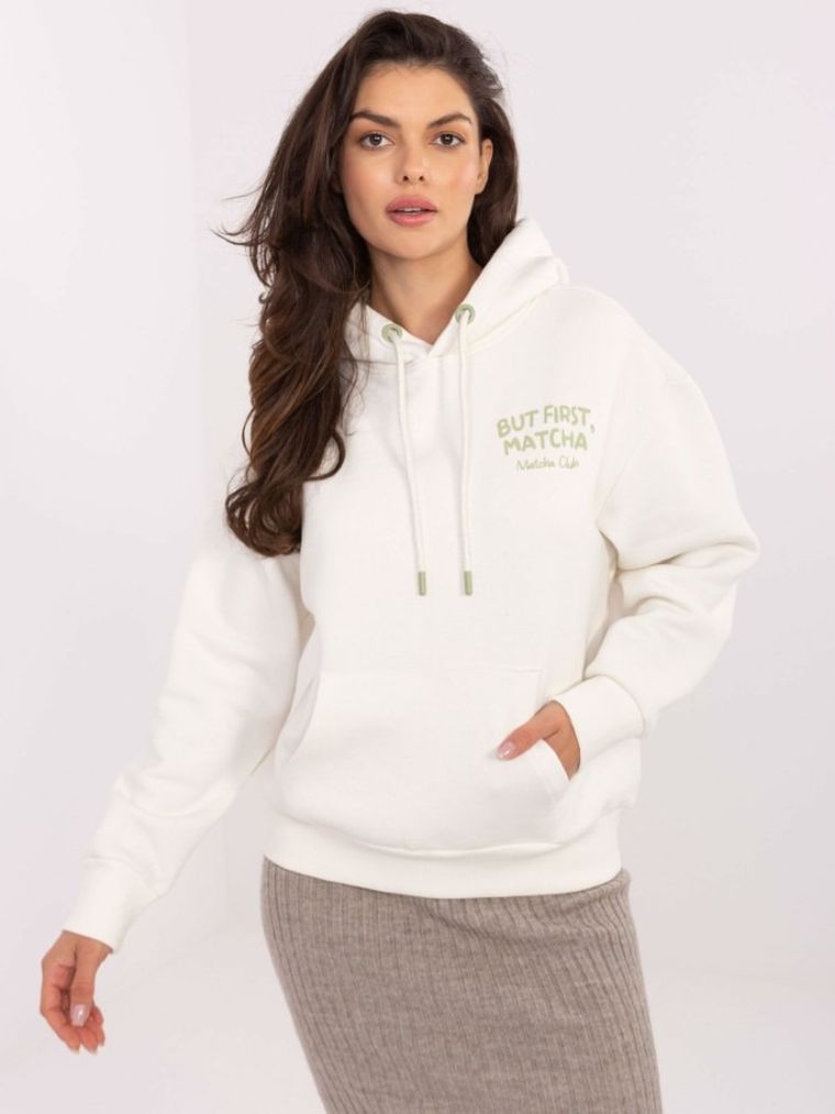 Bluza damska z kapturem, biała, Sublevel