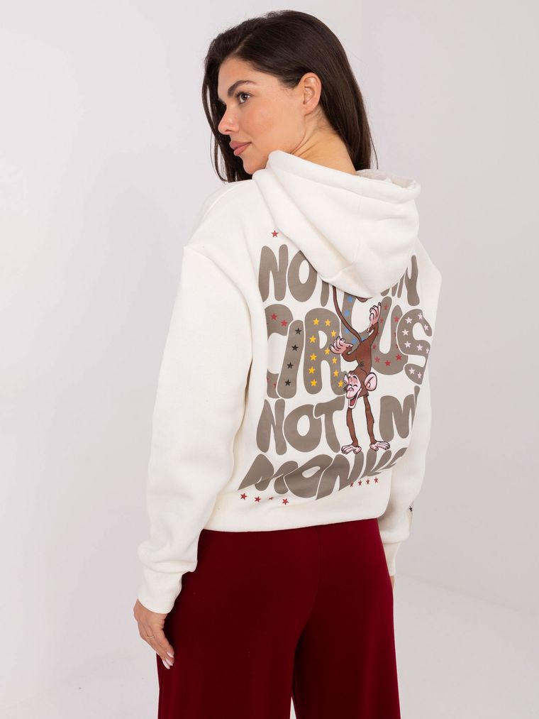 Bluza damska z kapturem, biała, Sublevel