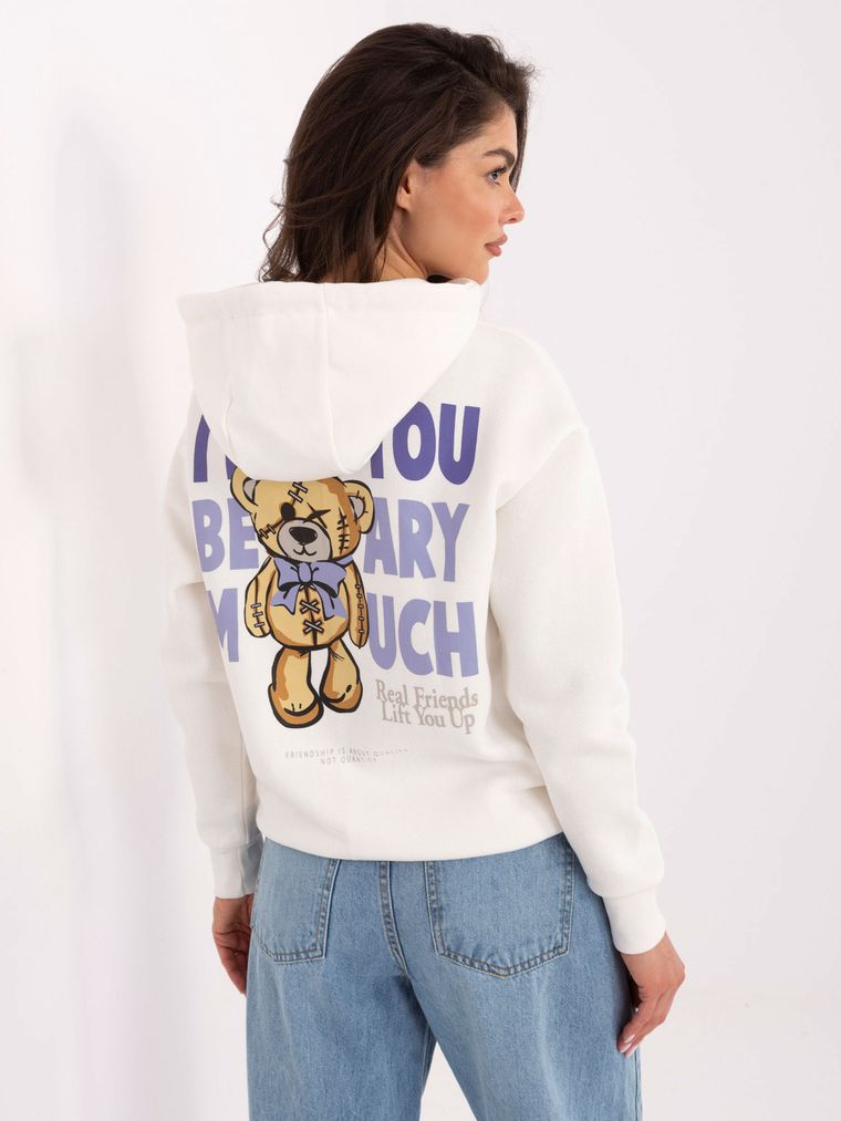 Bluza damska z kapturem, biała, Sublevel