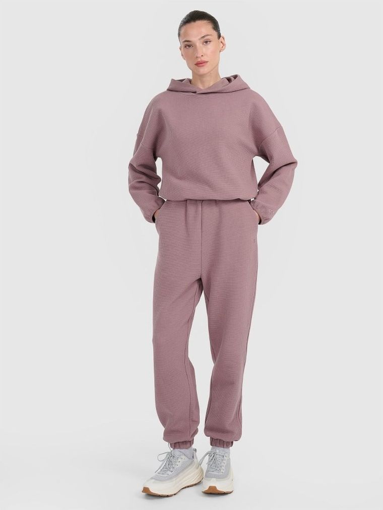 Bluza damska z kapturem, brązowa, 4F