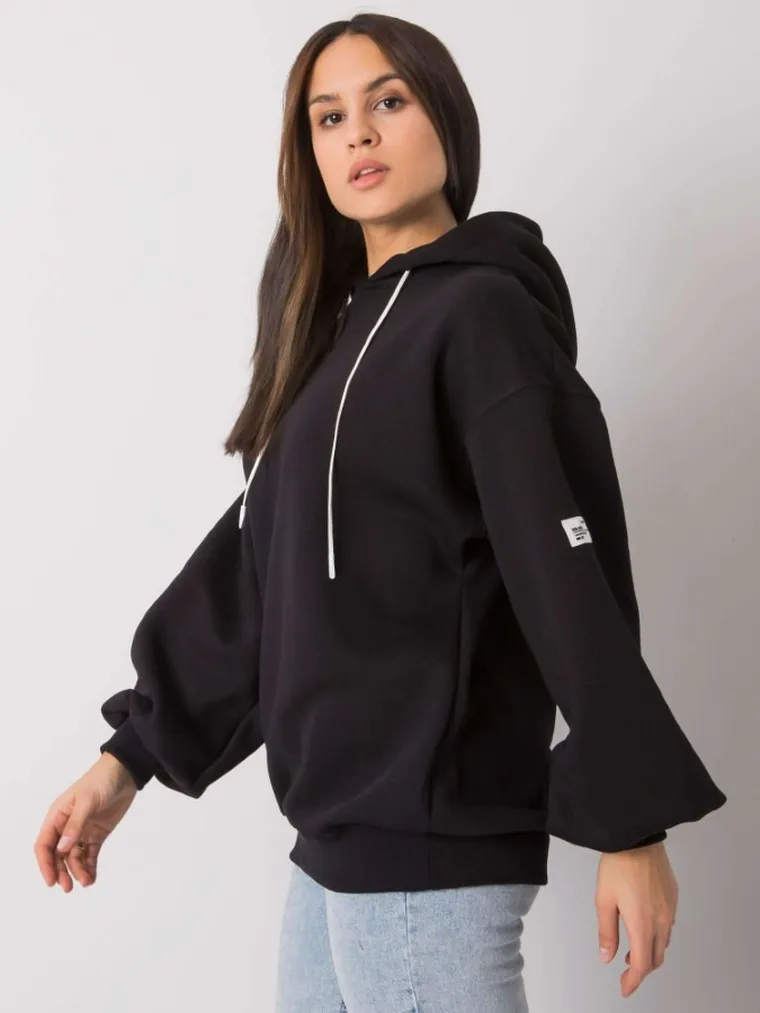 Bluza damska z kapturem, czarna, Relevance