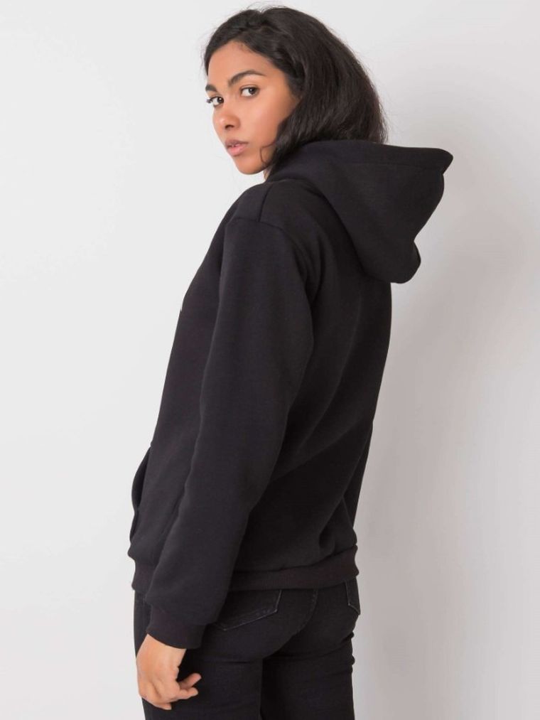 Bluza damska z kapturem, czarna, Rue Paris