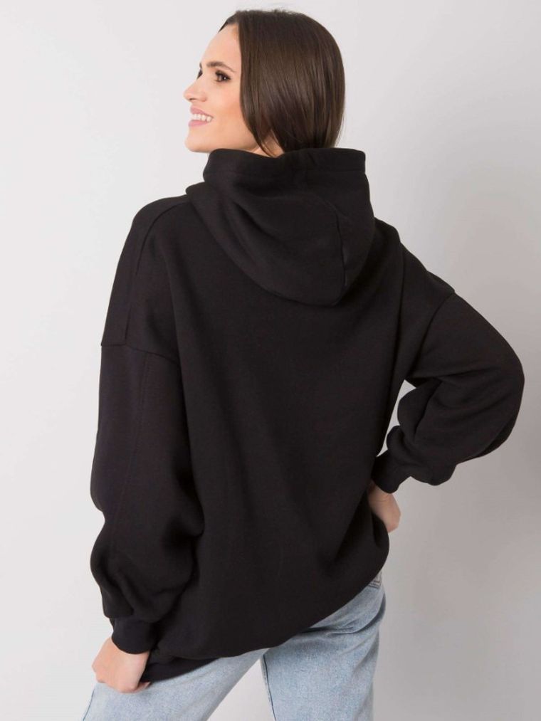 Bluza damska z kapturem, czarna, Rue Paris