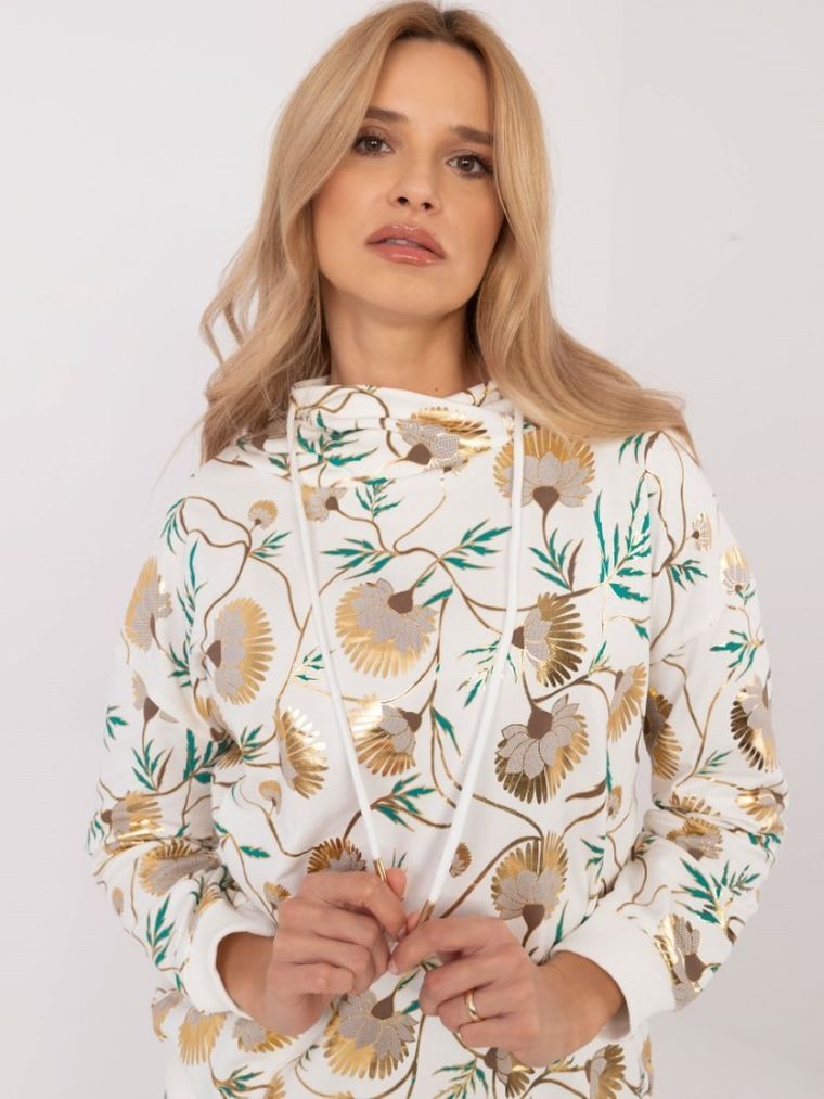 Bluza damska z kapturem, ecru, Calimera